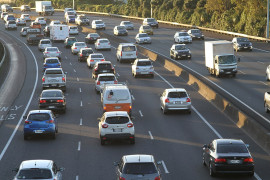 Cars in traffic in Auckland, New Zealand   copyright free photo released to public domain