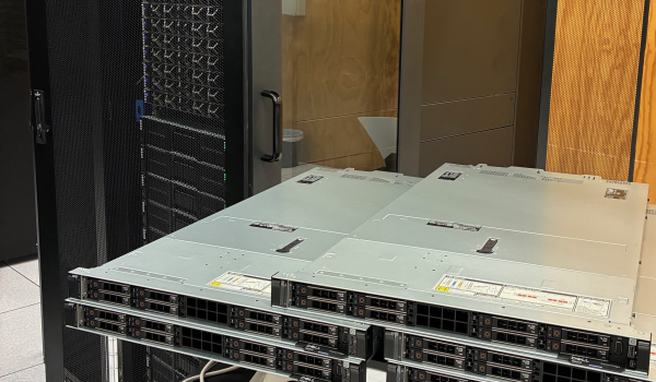 A view of the new storage equipment prior to its installation at the Tāmaki Data Centre.